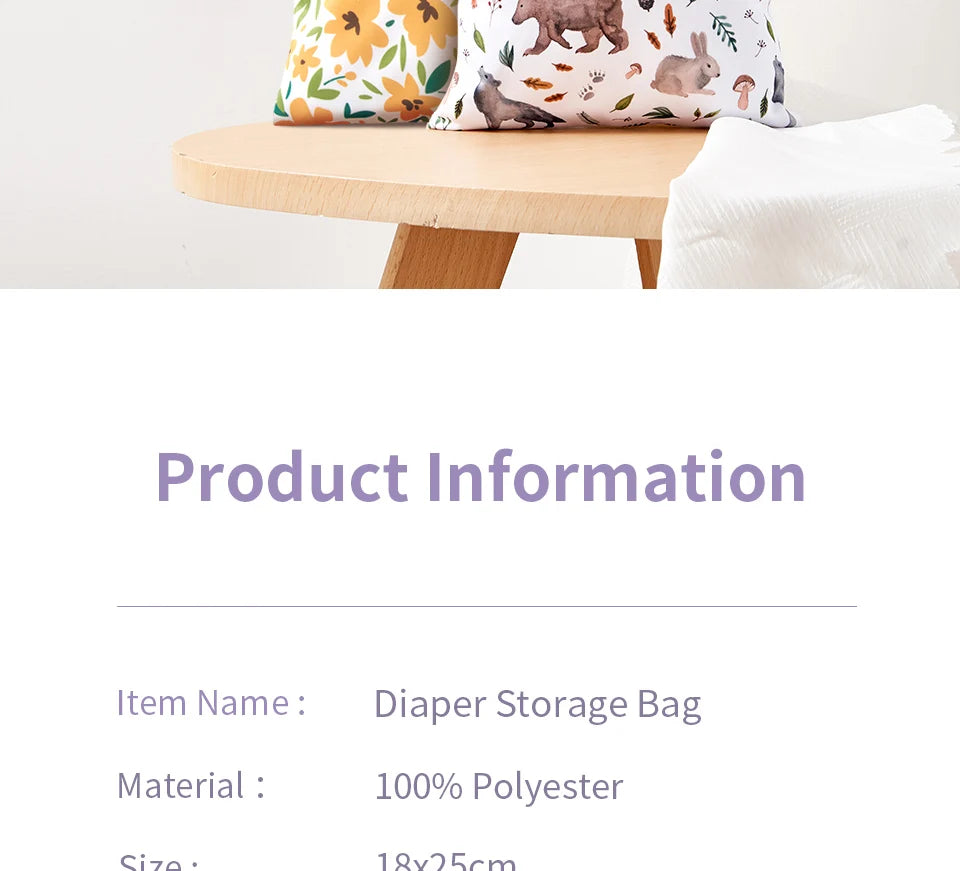 2-Pack Waterproof Wet/Dry Bags for Diapers & Baby Essentials
