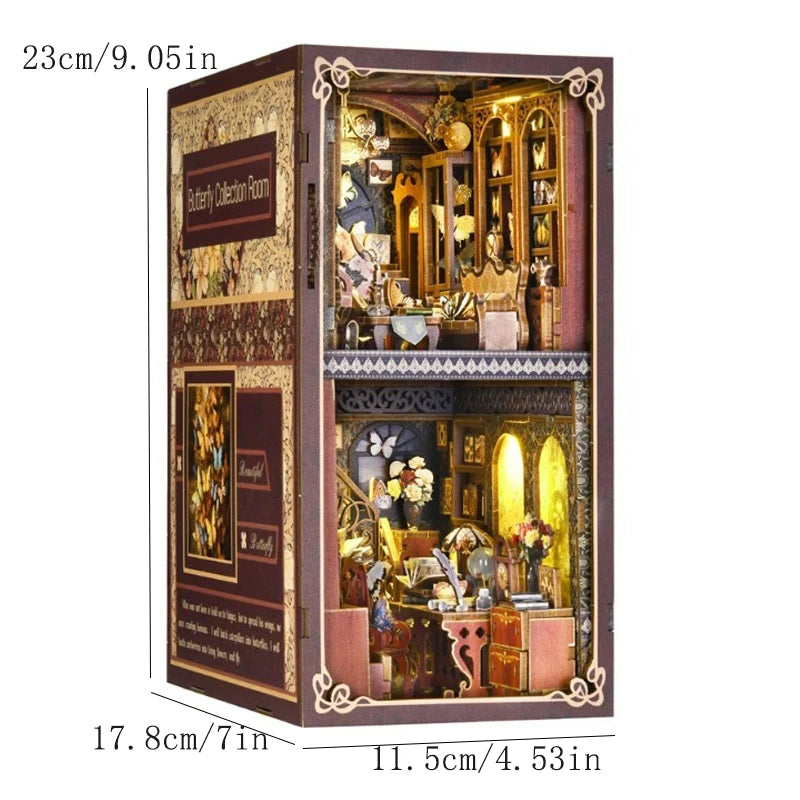 DIY Book Nook Kit – Magic House Wooden 3D Puzzle Bookshelf Insert
