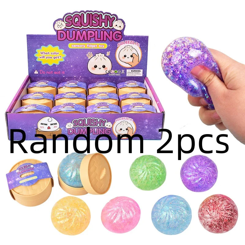 Soft Squeeze Dumpling Stress Balls – Sensory Fidget Toy Set