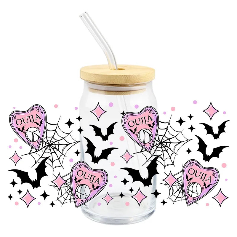 Halloween Bat Design Waterproof Cup Wrap Stickers
