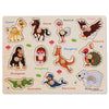A collection of wooden animal puzzles featuring various wildlife like a camel, horse, ostrich, kangaroo, and crocodile.