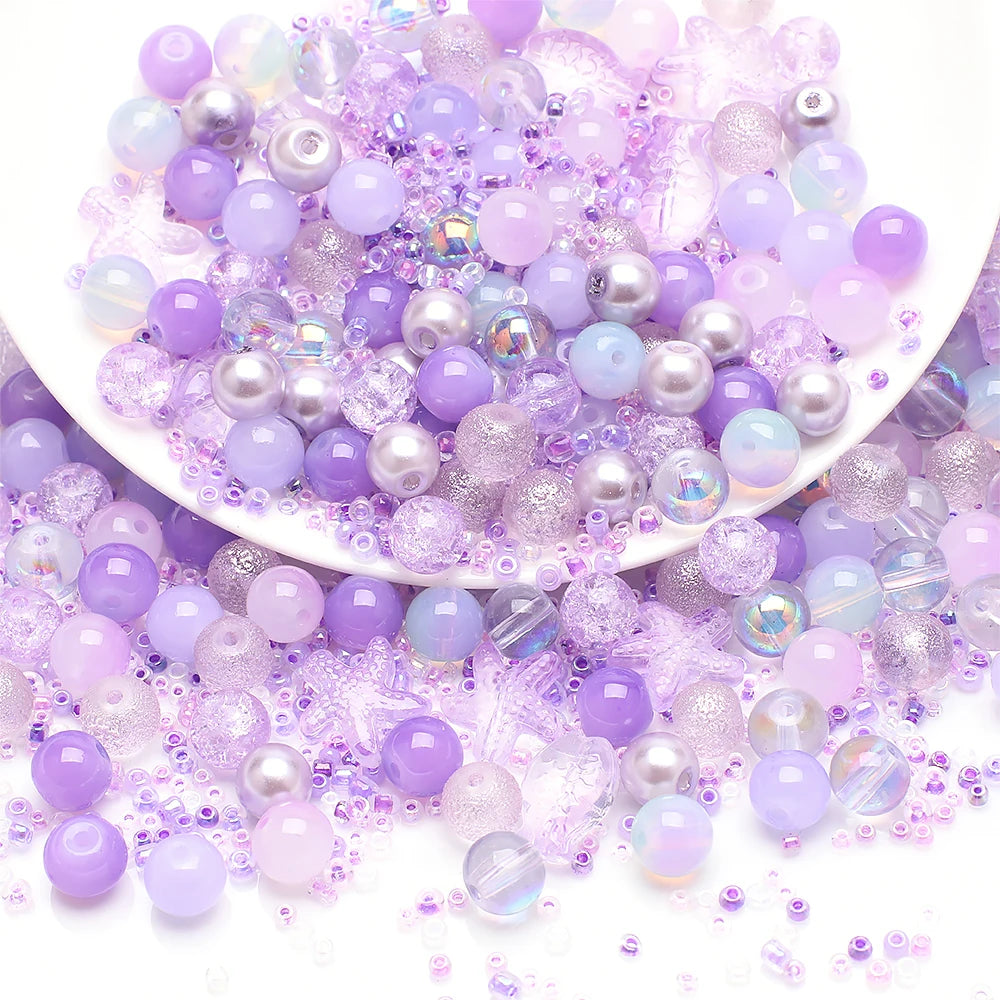 Crystal Glass Seed Beads for Jewelry Making – 45g Mixed Colors & Shapes