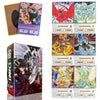 A box of 100 Yu-Gi-Oh! anime style trading cards featuring classic monsters and Egyptian gods.