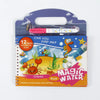 A colorful box of a magic water painting book featuring sea creatures and an applicator pen.