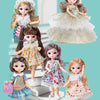 16cm Articulated Fashion Doll with Big Eyes and Dress-Up Outfit