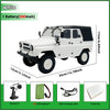 White 1/12 scale 4WD RC rock crawler truck with LED lights and accessories