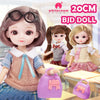 16cm Articulated Fashion Doll with Big Eyes and Dress-Up Outfit
