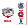 Beyblade Burst Gyro X Starter Pack featuring a silver and red Beyblade with a blue center.