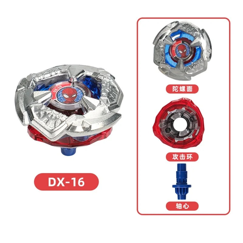 Beyblade Burst Gyro X Starter Pack featuring a silver and red Beyblade with a blue center.