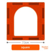 Square magnetic building blocks set in orange color with a large arch cutout