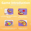 Instructions for a pull-string spinning top game showing how to insert the puller and launch the spinner.