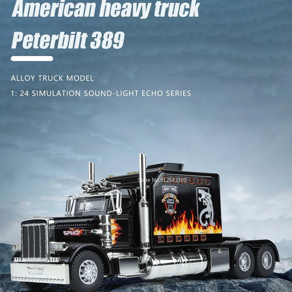 Realistic Die-Cast Peterbilt 389 Truck with Sound & Light
