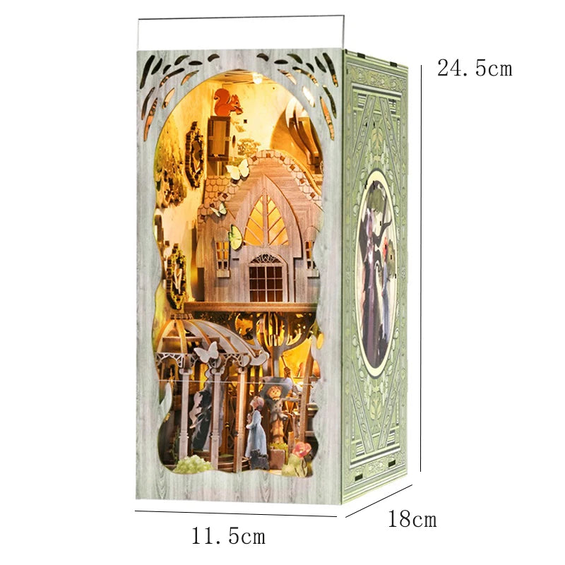 DIY Book Nook Kit – Magic House Wooden 3D Puzzle Bookshelf Insert