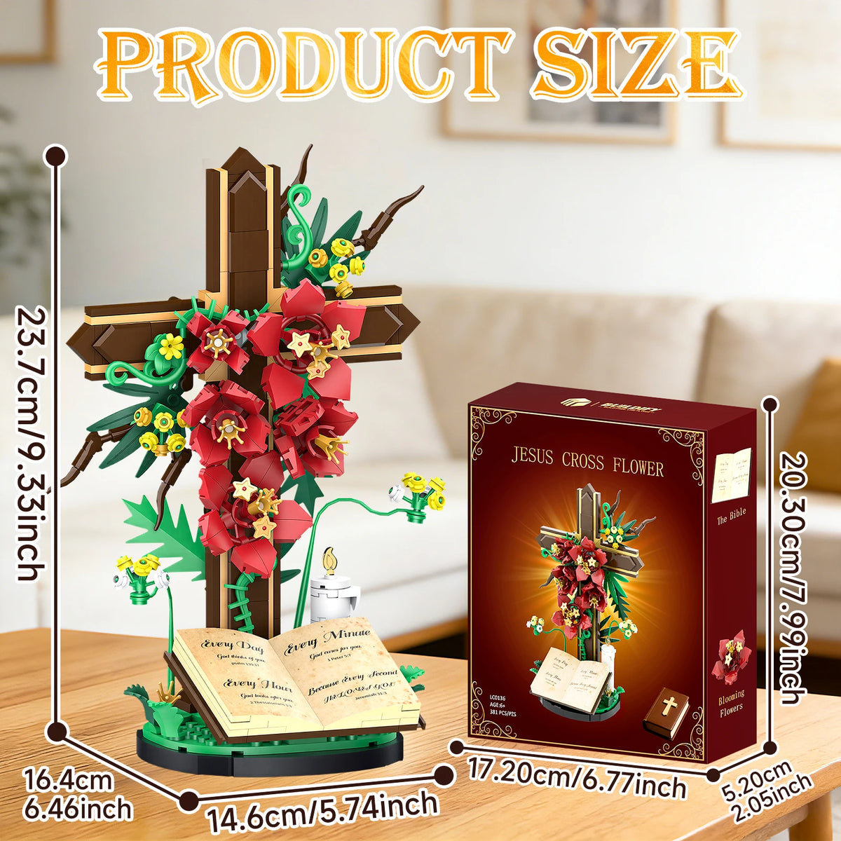 Cross Flower Building Block Set for Adults