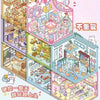 Colorful miniature 3D house scene stickers for journaling and scrapbooking featuring cute animals