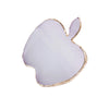 A pale purple resin nail art palette with a gold trim shaped like an apple.