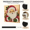 Framed Christmas Santa beard art kit featuring a white pearl texture on a light brown canvas with dimension guides.