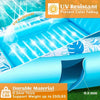Blue inflatable float designed to be UV resistant and durable, shown in a close-up view.
