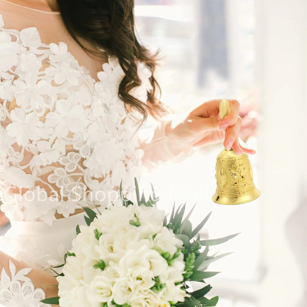 Classic Brass Hand Bell for Service, Weddings & Home Decor