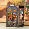 Owl Bookstore Miniature Book Nook DIY Kit with LED Lighting