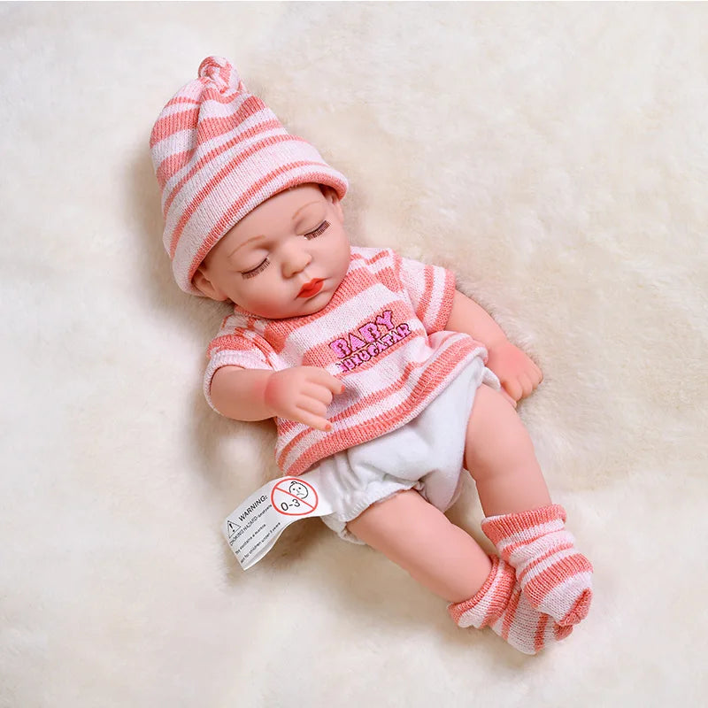 Lifelike 12-Inch Reborn Baby Doll with Outfit – Soft Vinyl, Huggable & Cute