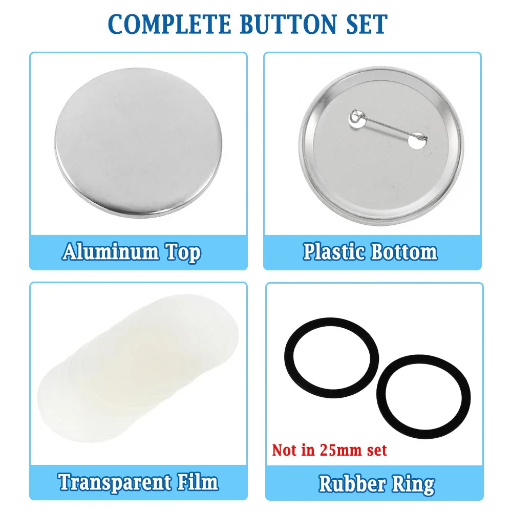 DIY Button Maker Supplies – Metal Pin Badge Parts Kit