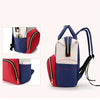 Canvas Baby Diaper Bag with Thermal Bottle Pockets & Hanging Design