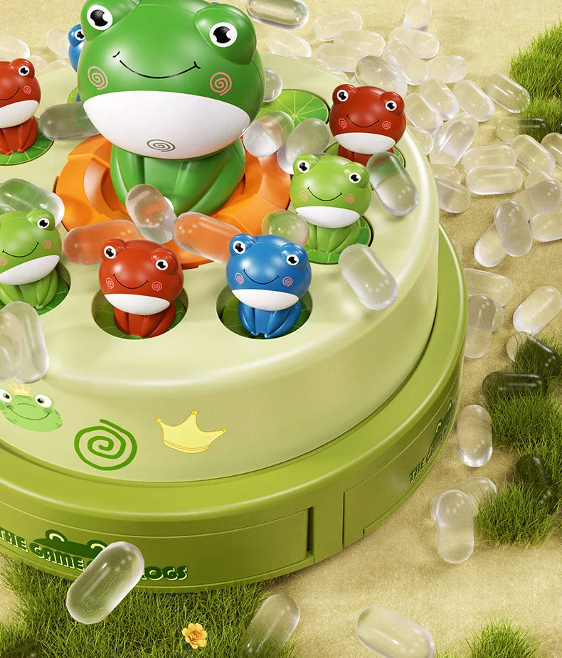 Musical Frog Catching Game with Turntable and Nets