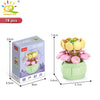 A set of 78 flower succulent building blocks in various shades of pink and green for desktop plant decor.