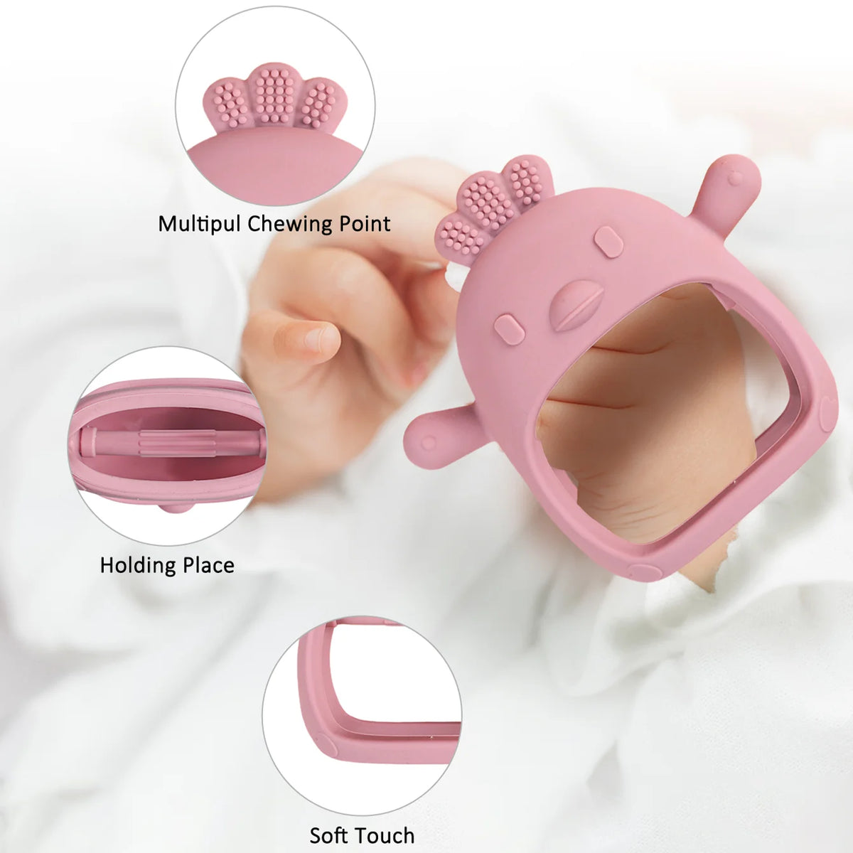 Chick-Shaped Silicone Teether Gloves for Babies