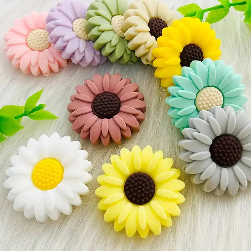 20mm Daisy Silicone Beads for DIY Jewelry & Crafts