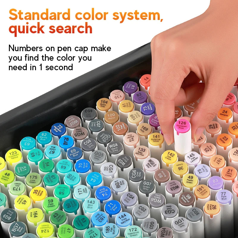 Dual-Tip Alcohol Art Marker Set with Brush and Broad Tips