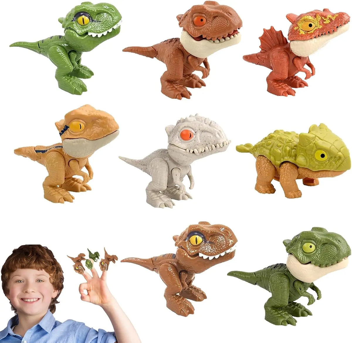 Finger-Biting Dinosaur Toy with Movable Joints