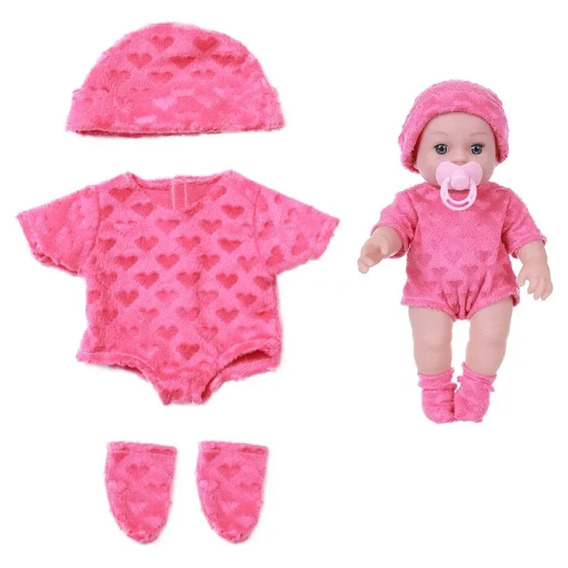 Cozy Cartoon Bear Winter Pajamas for 12-Inch Reborn Dolls