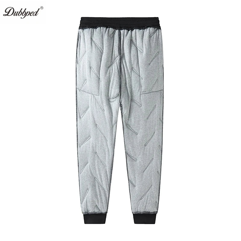 Gray waterproof winter pants for kids with a black waistband