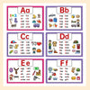 A set of alphabet write and wipe flash cards showing letters Aa through ff for tracing practice