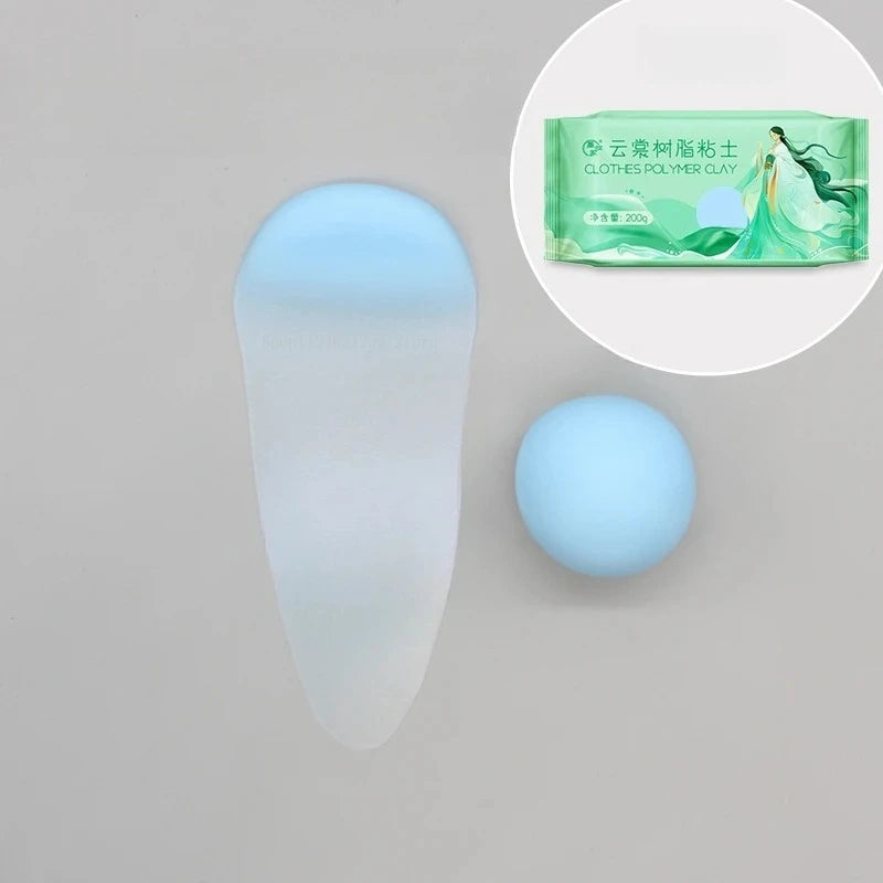Bendable Resin Clay for DIY Dolls & Character Crafting (12 Colors, 200g)
