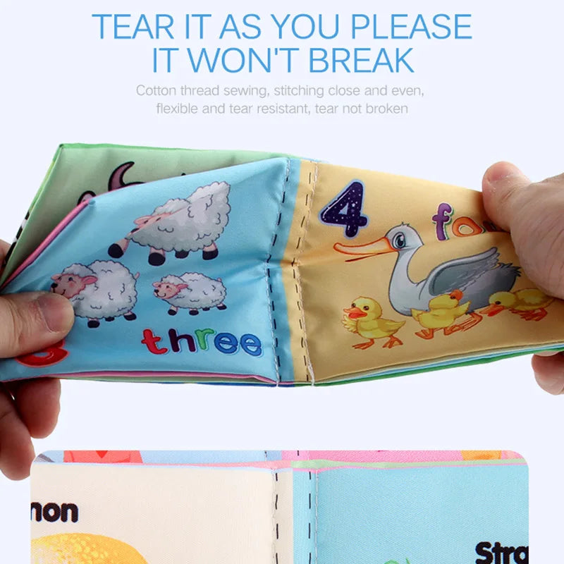 Soft Cloth Baby Books Set for Early Learning – Fruits, Animals, Numbers & More