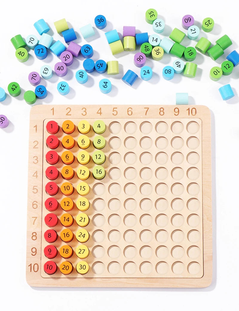 Wooden Multiplication Table Math Learning Toy for Kids