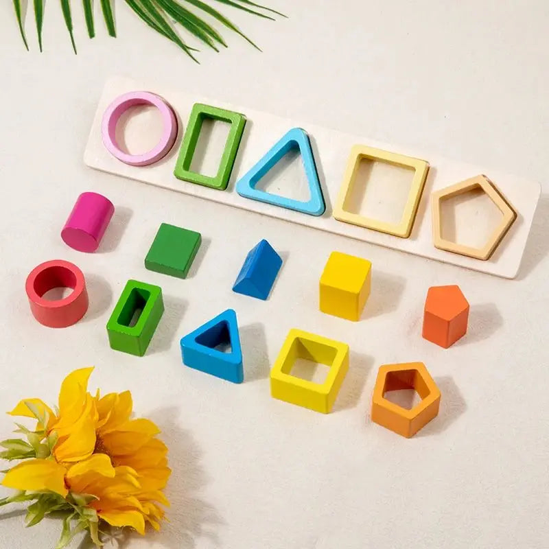 Montessori Wooden Sorting & Stacking Toy for Toddlers