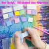 A hand holds a new model thickened and upgraded diamond painting putty wax set with various colored blocks on a colorful back
