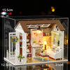DIY Miniature Wooden Dollhouse Kit with LED Lighting
