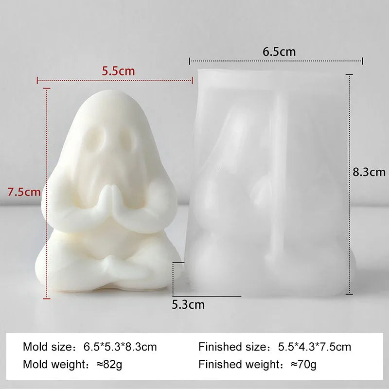 Halloween Ghost & Pumpkin Silicone Mold – 3D Stackable Design for Candle, Soap & Resin Crafts
