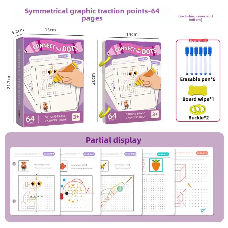 Reusable Magic Tracing Workbook with Pen & Eraser
