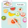 Wooden Pretend Play Kitchen Set with Cutting Fruits and Vegetables