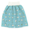 Blue and white patterned waterproof baby diaper pants with a skirt for potty training