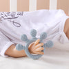 Baby Silicone & Wood Teether – Hand-Shaped Sensory Chew Toy