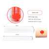 An orange maple mold for silicone soap and candle making, showing its dimensions and weight.