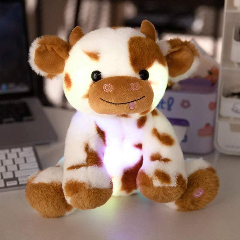 LED Light-Up Plush Cow Stuffed Animal – Soft Glow Friend for Kids