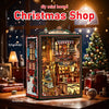 DIY Book Nook Kit – Christmas Shop Miniature Wooden Model with Lights